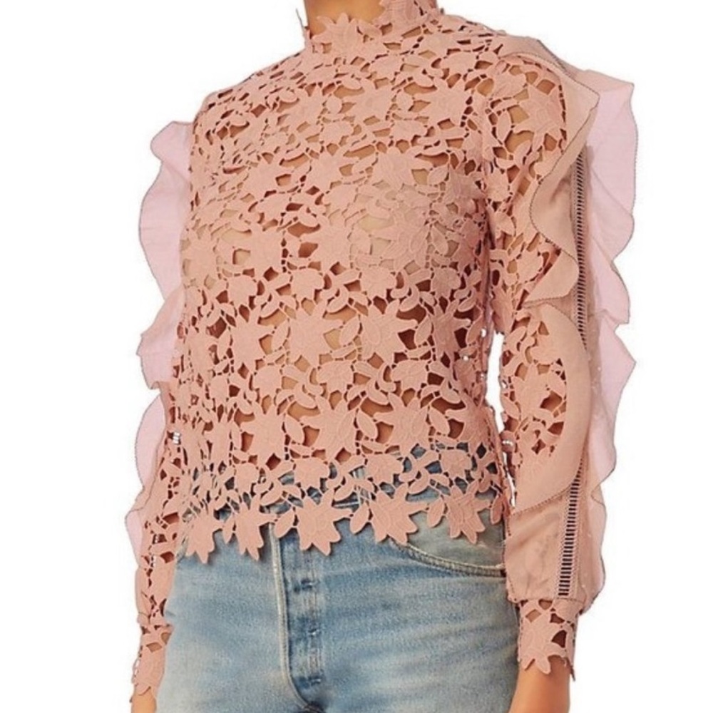 SELF-PORTRAIT Flounced Sleeve Blouse Size 0